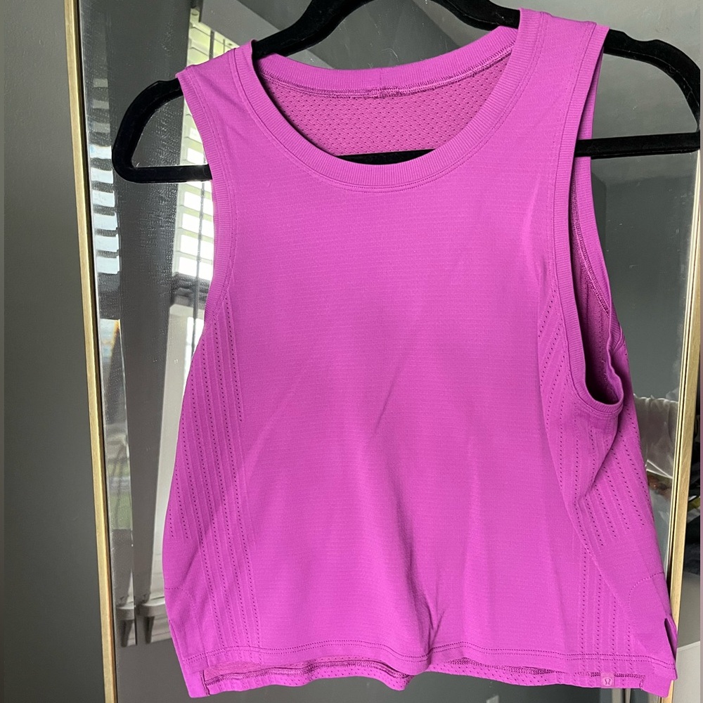 Lululemon train to be tank. Vivid plum